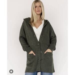 Baltic Born New With Tags Oversized Green Hooded Cardigan Size Large
